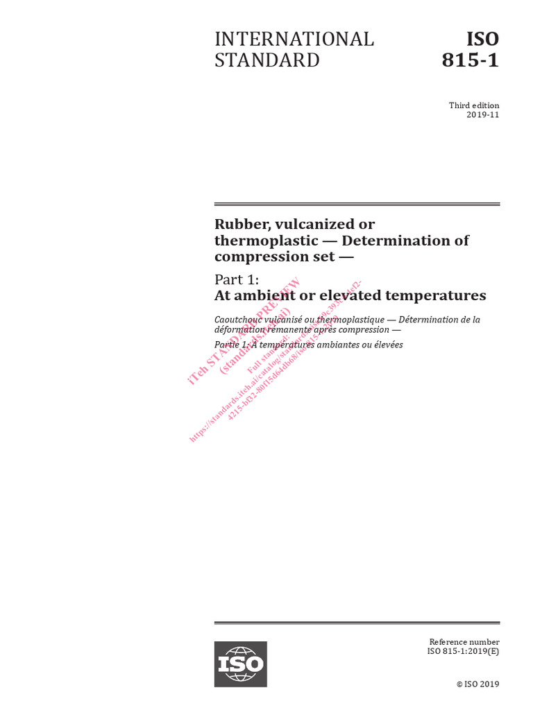 ISO-815-1-2019-Permanenet Compresive Sreain Rate | PDF | International ...