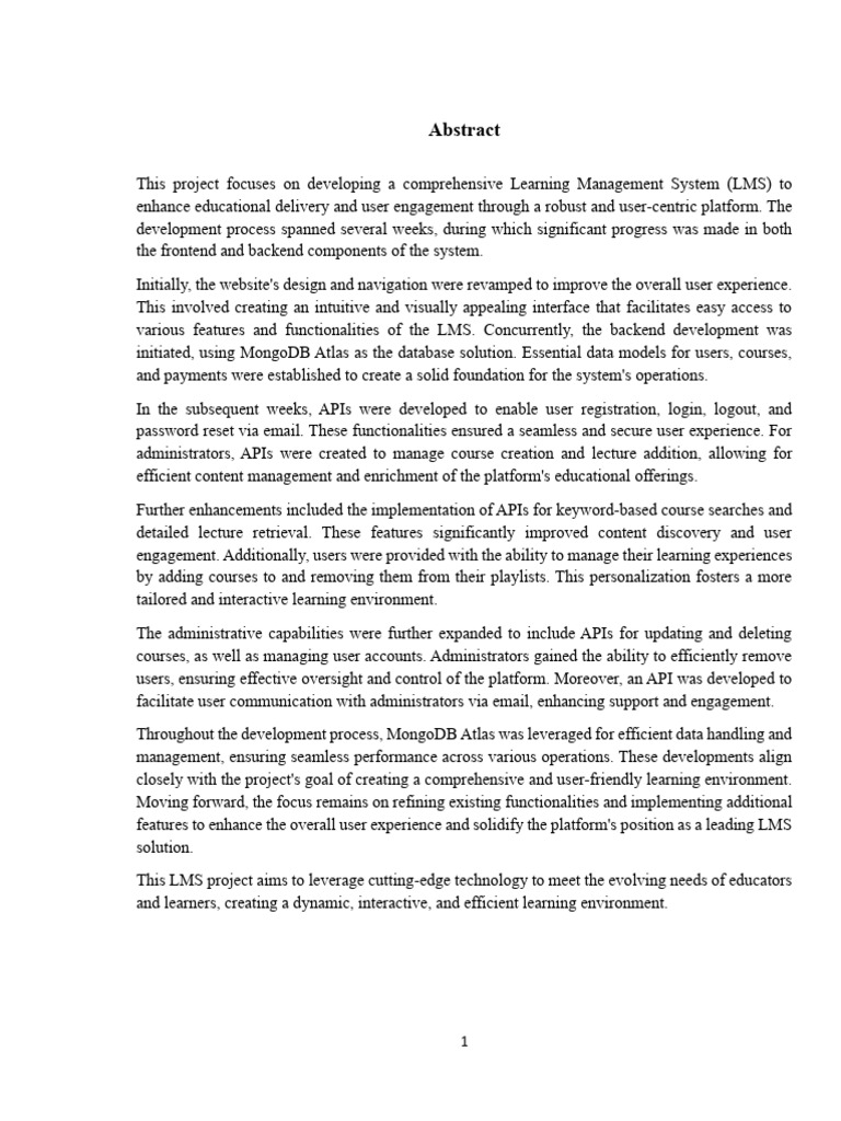 Comprehensive E-Learning Platform Development | PDF | Software ...