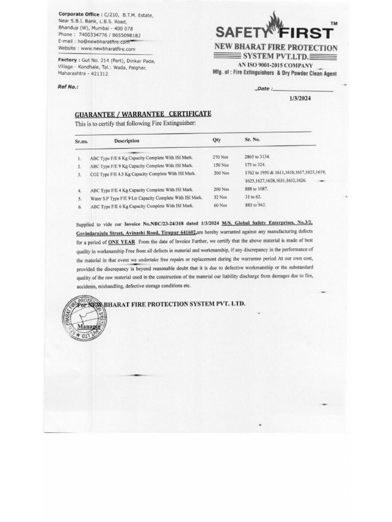 Test Certificate Aac Pdf