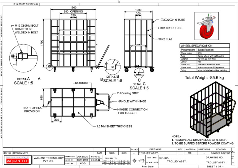 TROLLEY ASSY 22-06-prt | PDF