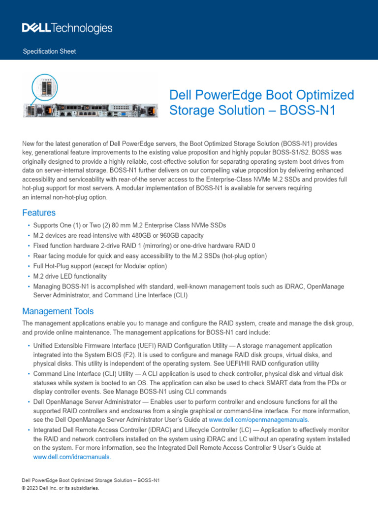 dellpoweredgebootoptimizedstoragesolutiondatasheetforn1 Download Free PDF Solid