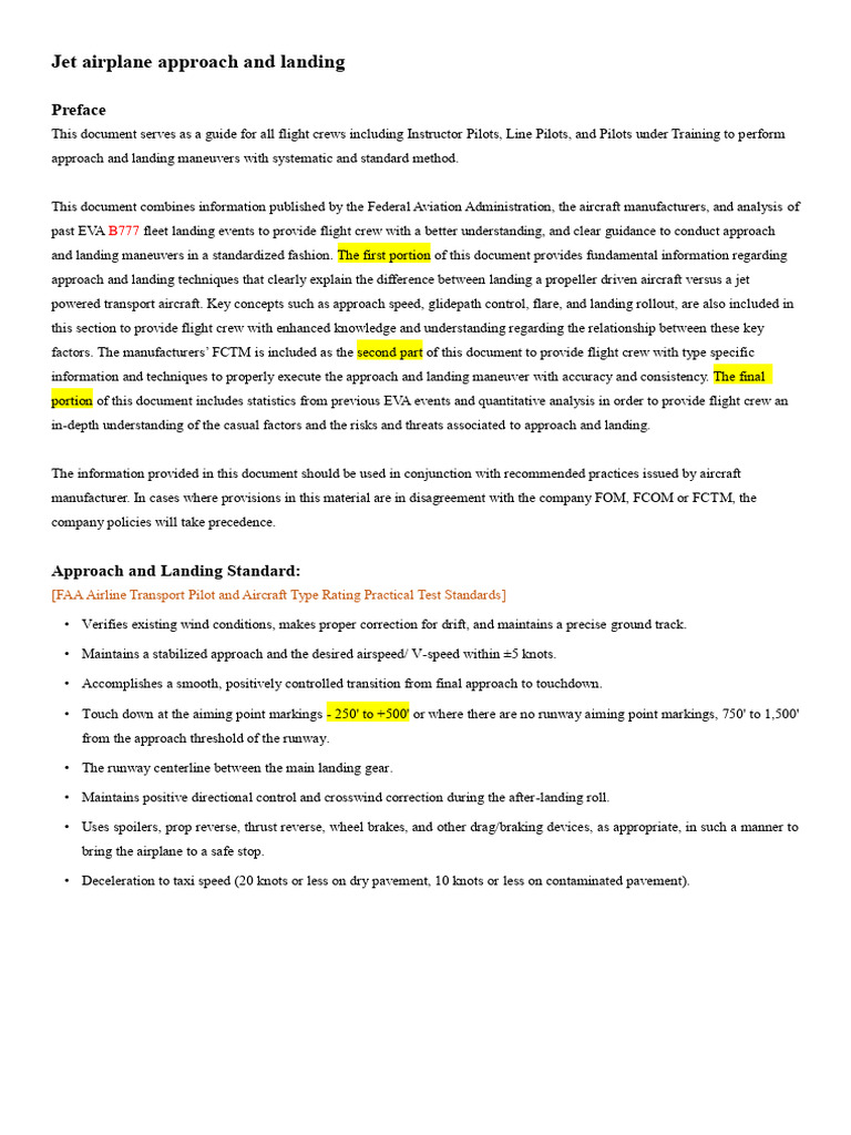 Jet Airplane Approach And Landing Pdf Airplane Runway