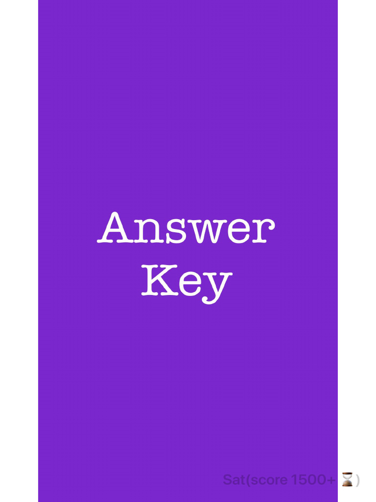 Answer Key 1 Pdf