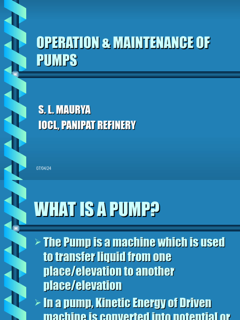 Pump Operation and Maintenance Guide | PDF | Pump | Bearing (Mechanical)