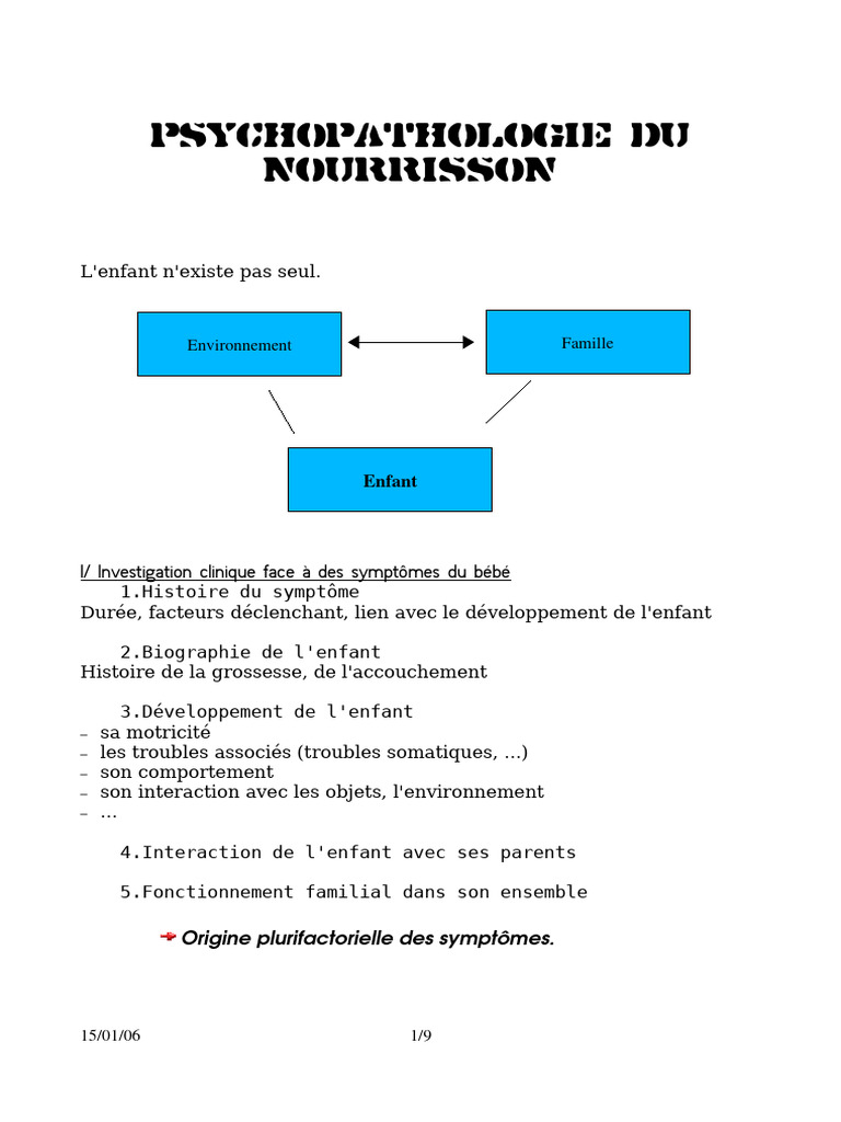Psychopathologie Du Nourrisson PDF Anorexie mentale Dépression — free download