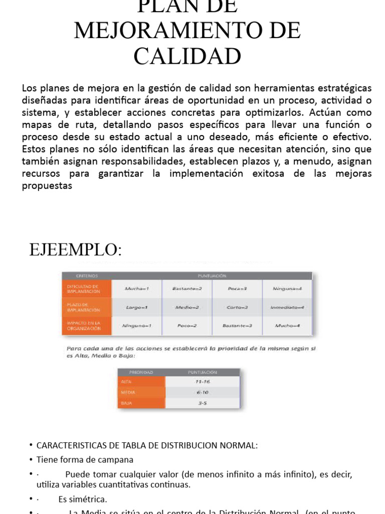 Plan de Mejora en Gestión de Calidad | PDF