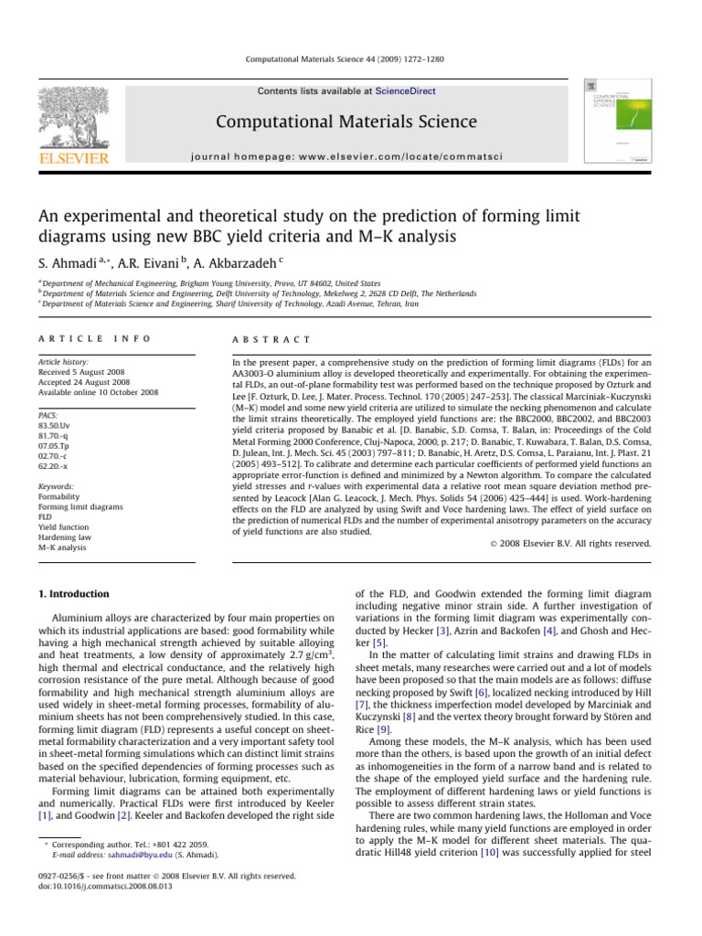 Ahmadi 2009 computational materials science download free pdf yield