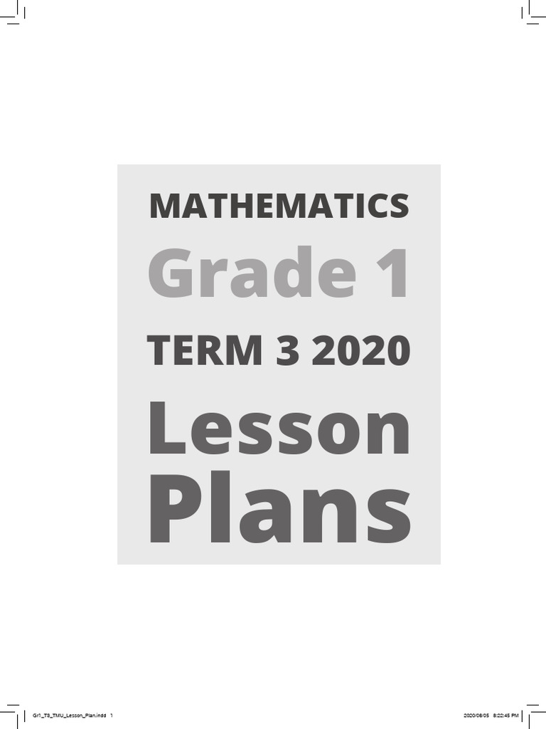 Grade 1 Term 3 Maths Lesson Plans | PDF | Lesson Plan | Educational ...