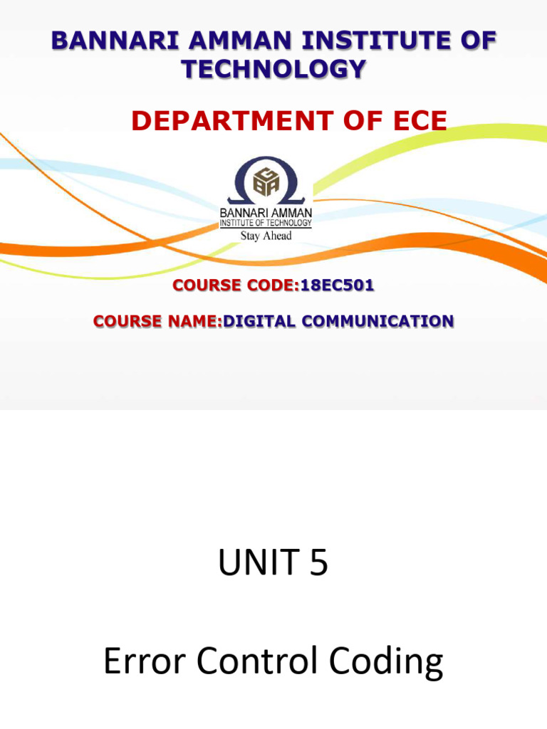 Error Control Coding in Digital Communication | PDF | Error Detection ...