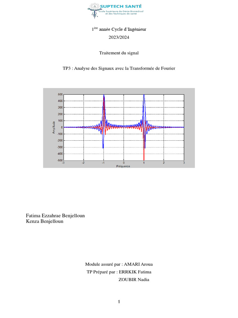 Analyse des Signaux par FFT sous Matlab | PDF | Densité spectrale de ...
