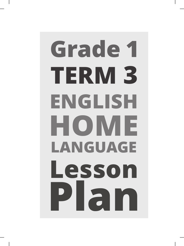 GR 1 Term 3 HL English Lesson Plan | PDF | Phonics | Vocabulary