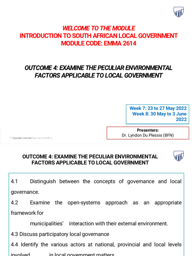 South African Local Government Overview | PDF | Governance | System