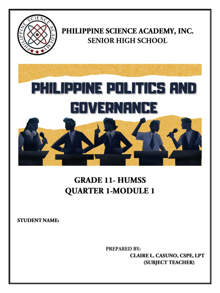Philippine Politics Module Q1-M1 | PDF | Governance | Deductive Reasoning
