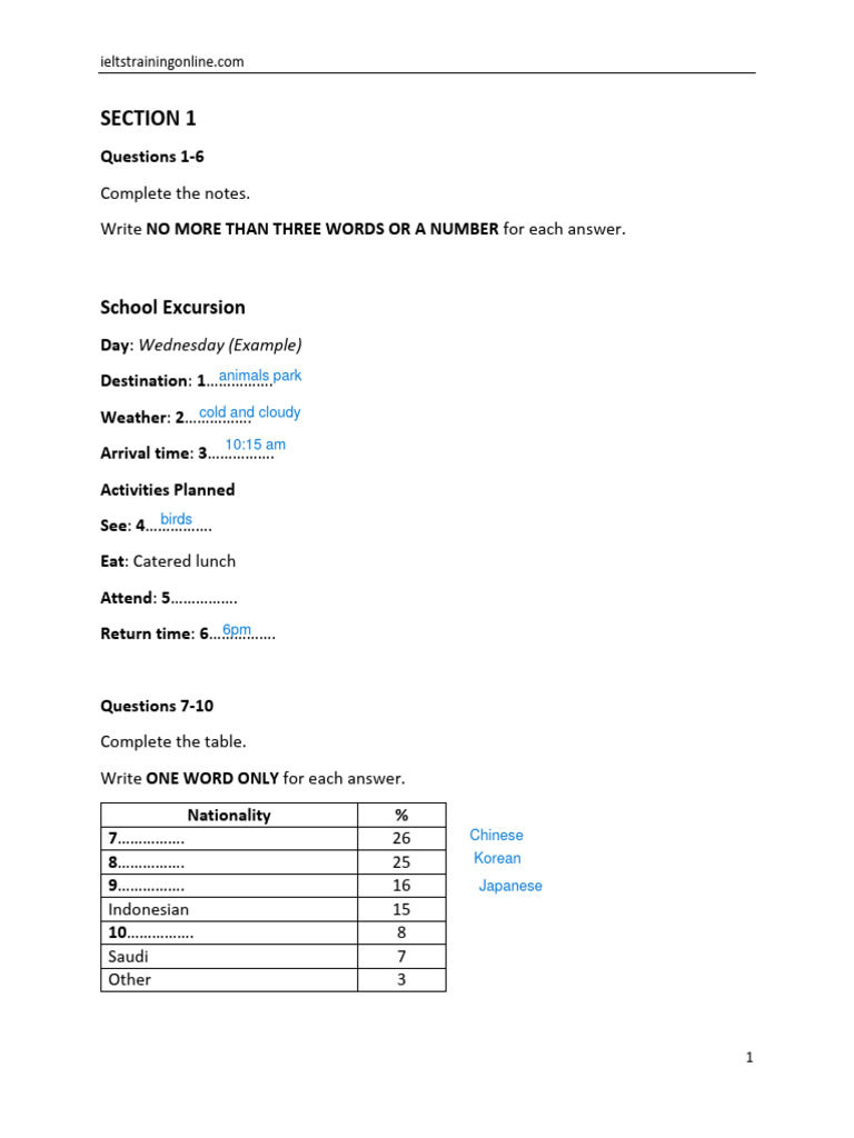 IELTS Recent Actual Test With Answers Practice Test 01 | PDF | Parks