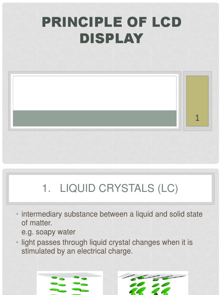 Principle of LCD Display PDF Liquid Crystal Display Cathode Ray Tube