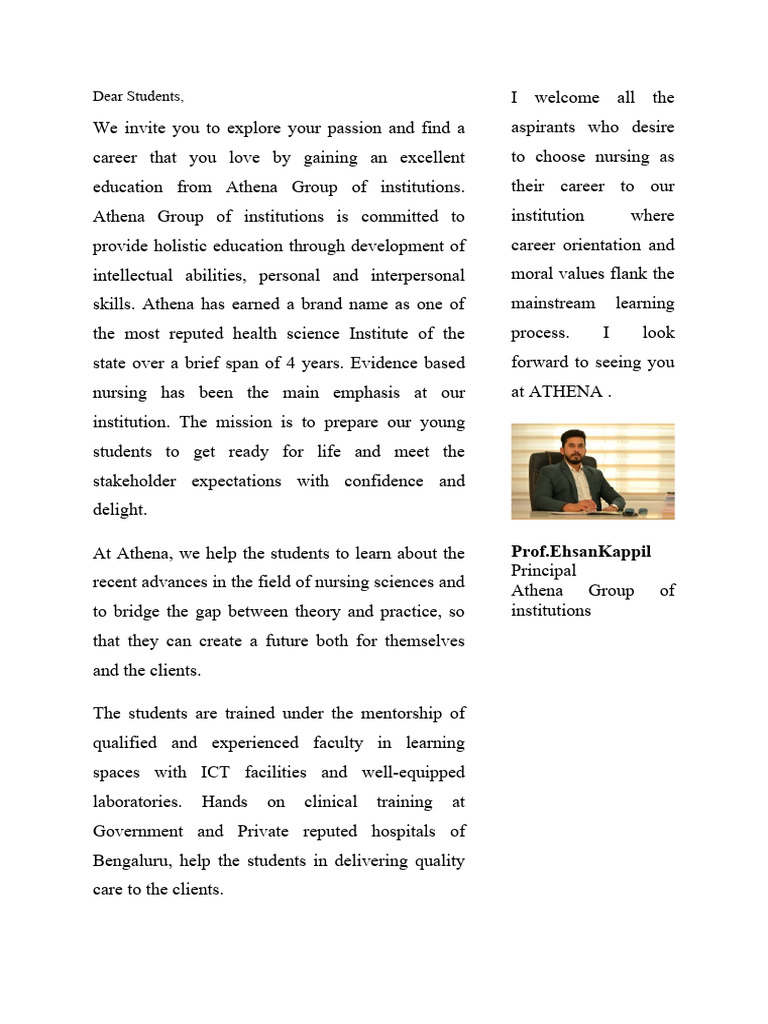 Principal Message Pdf