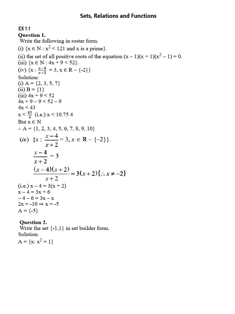 Sets, Relations and Functions | PDF | Function (Mathematics ...