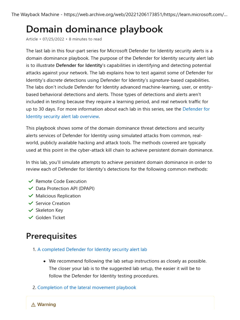 Domain Dominance Playbook Overview | PDF | Malware | Security
