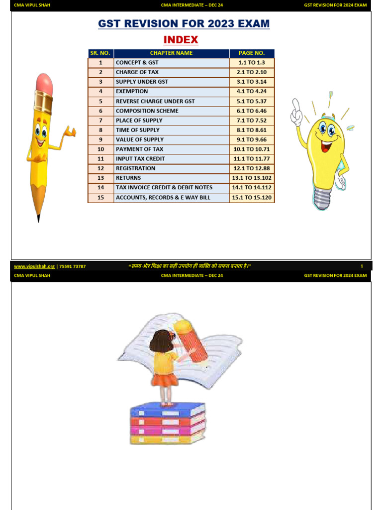 GST Revision Guide for CMA Dec 2024 | PDF | Value Added Tax | Taxes