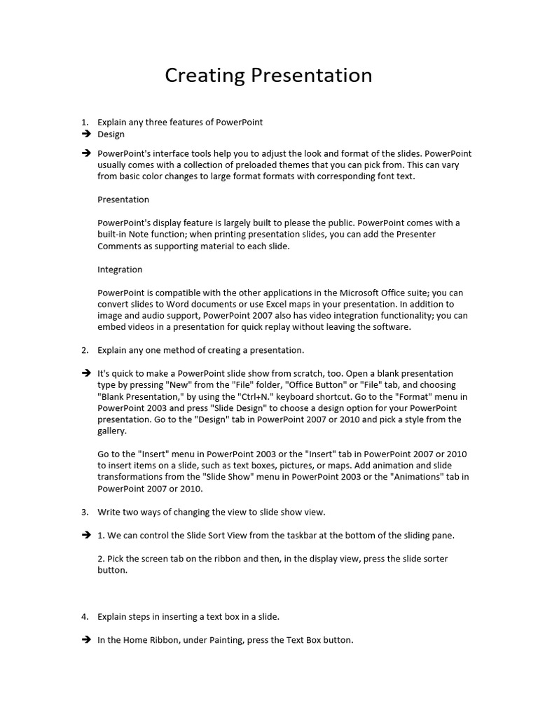Creating presentation pdf microsoft power point software