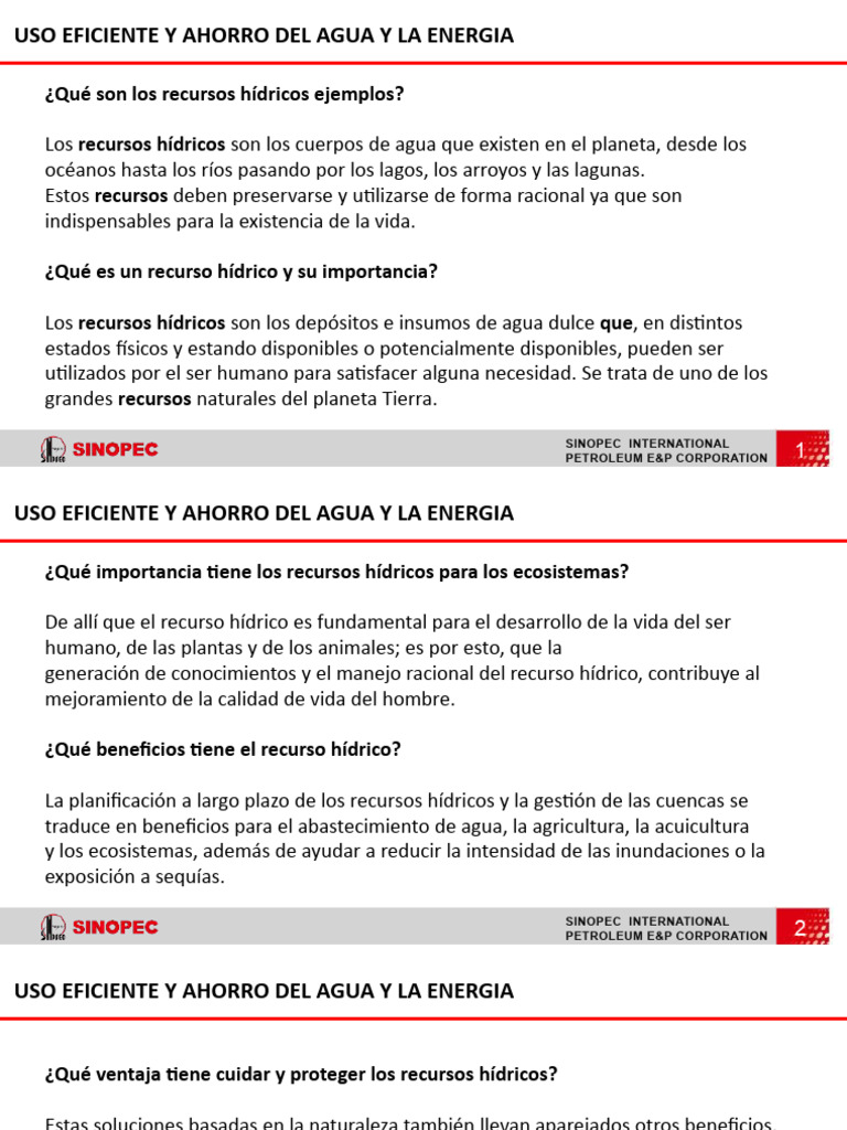 Uso Eficiente de Agua y Energía | PDF | Agua | Recursos hídricos