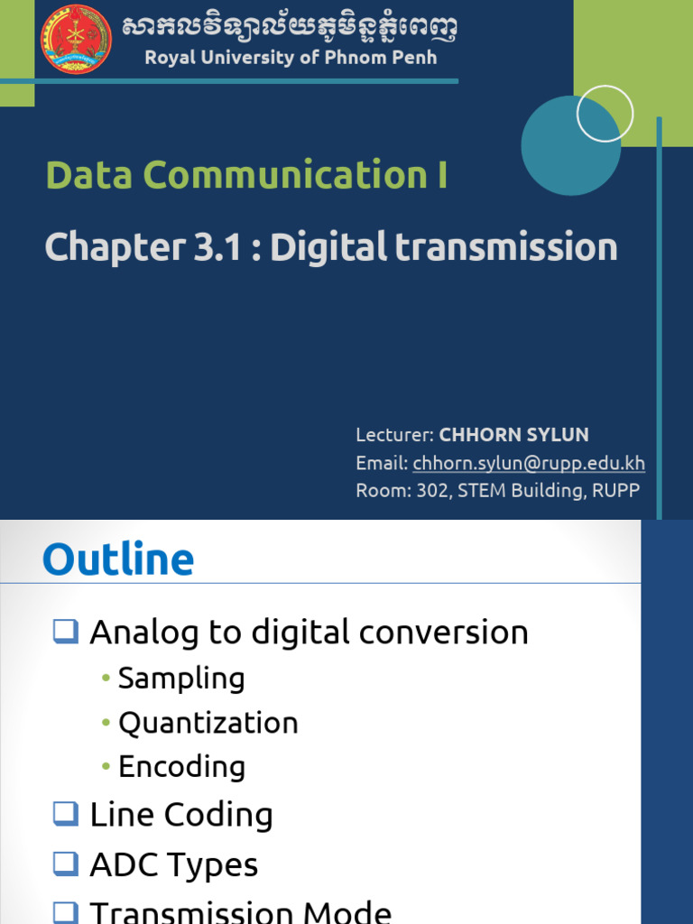 Chapter 3 - 1 Digital Transmission | PDF | Analog To Digital Converter ...