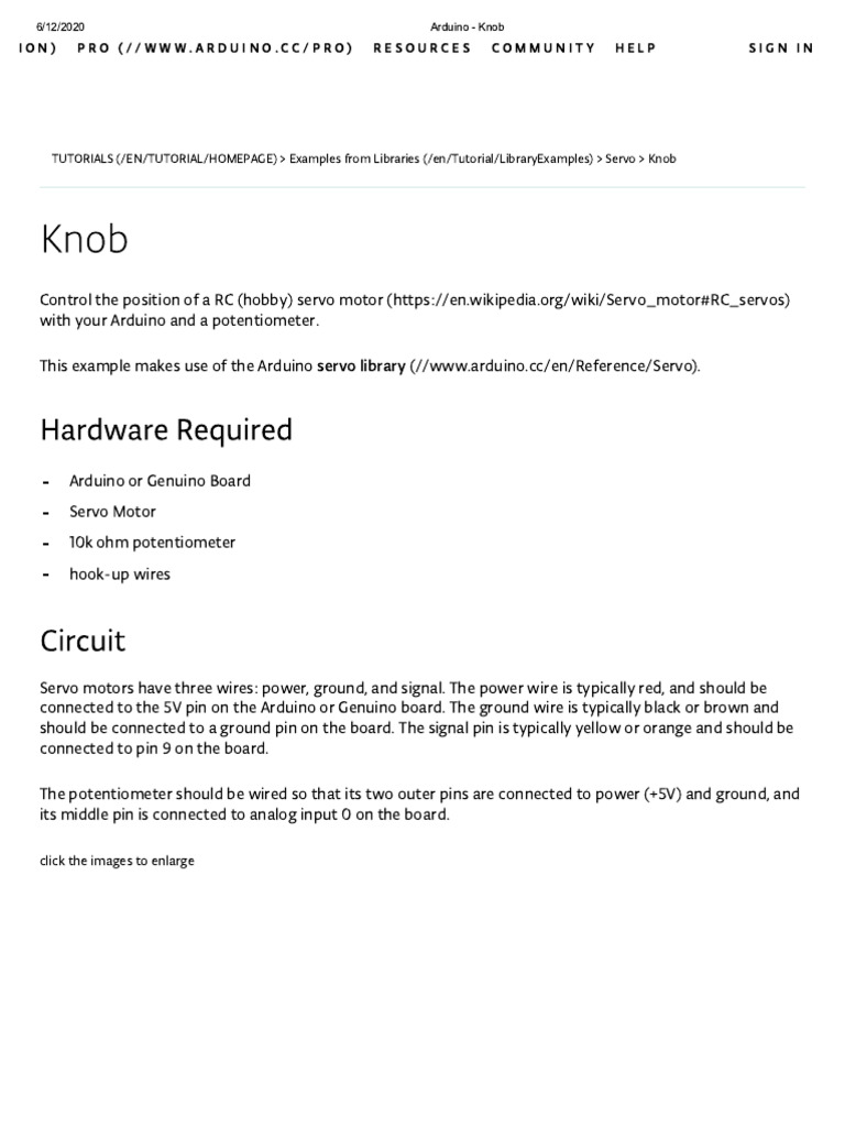 Arduino - Knob | PDF