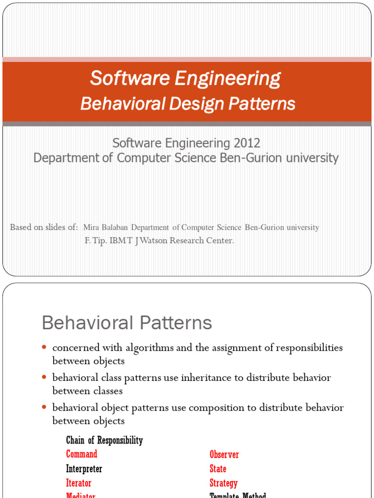 Behavioral Design Patterns in Software Engineering | PDF | Inheritance ...