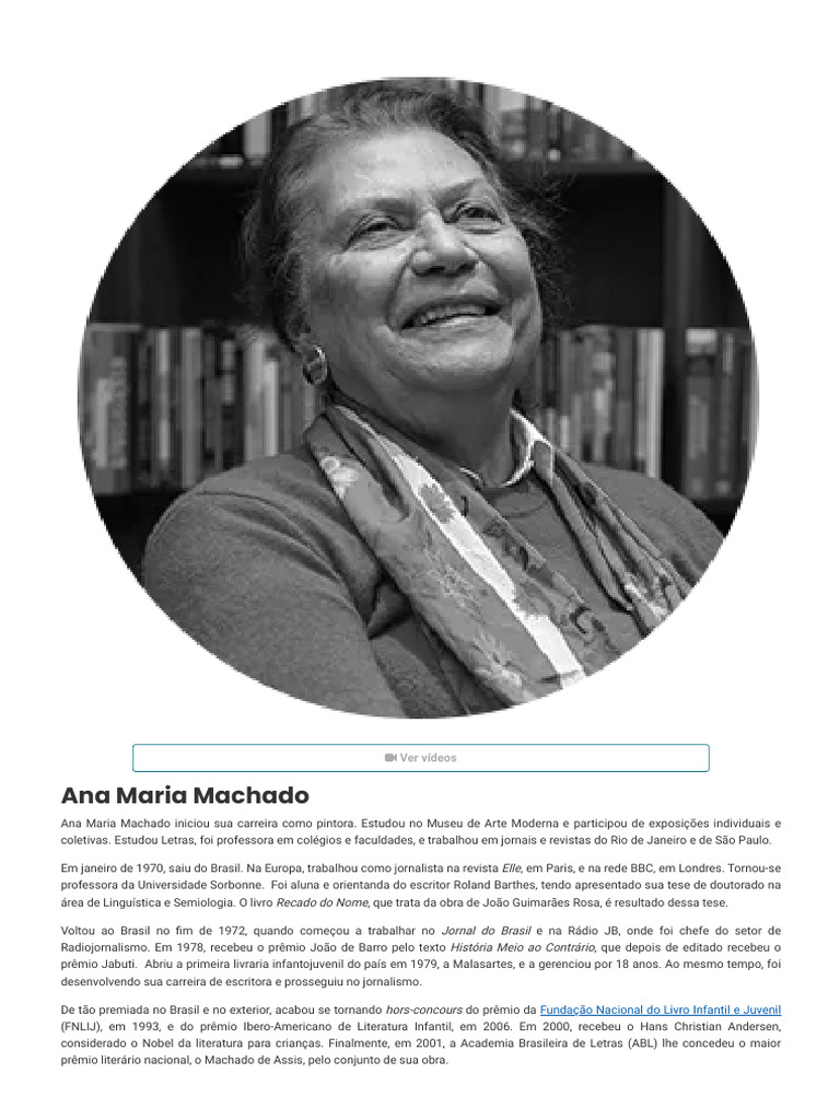 Biografia de Ana Maria Machado | PDF