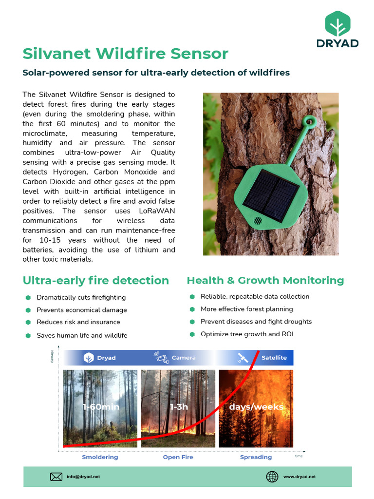 Silvanet Wildfire Sensor Datasheet | PDF | Wildfire | Sensor