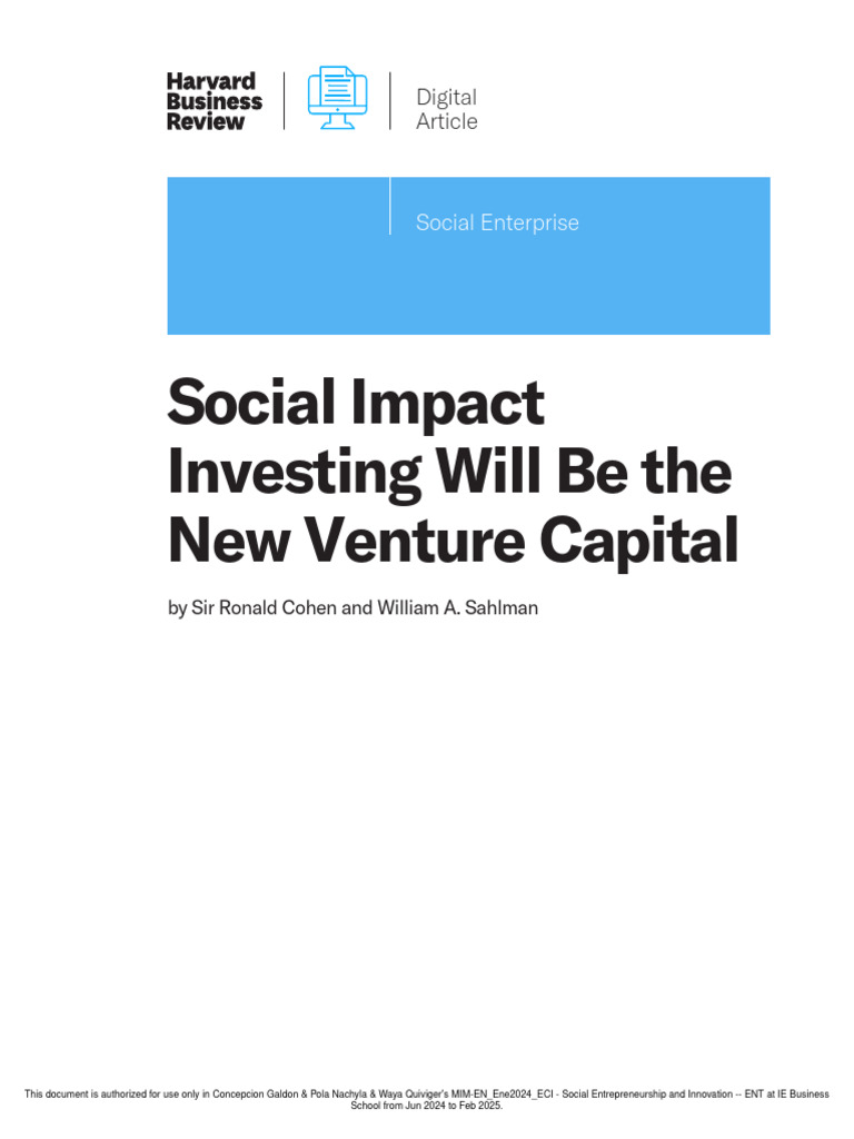 H009ZJ PDF Eng | PDF | Entrepreneurship | Venture Capital