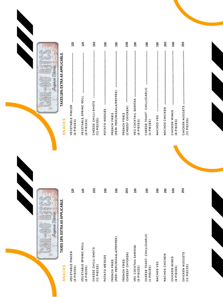 Cargo Bites Menu White | PDF | Hamburgers | French Fries