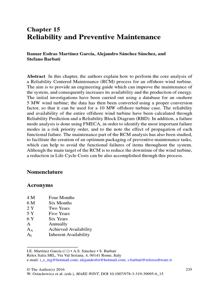 Offshore Wind Turbine Maintenance Guide | PDF | Reliability Engineering ...