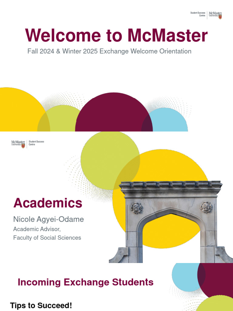 McMaster Exchange Student Orientation Guide | PDF