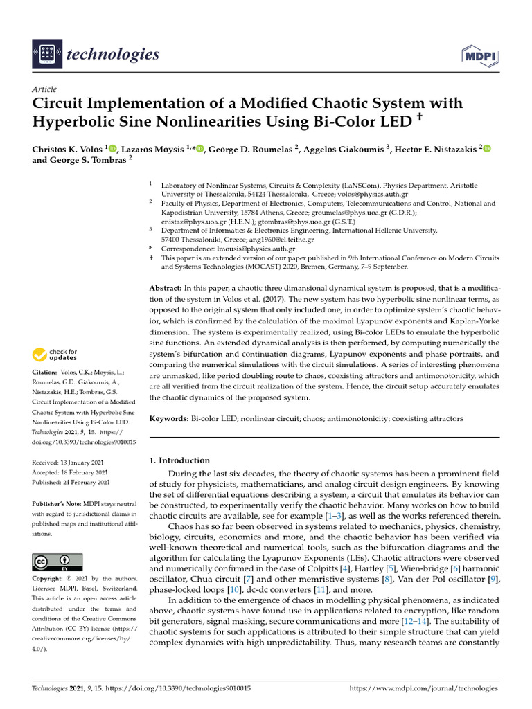 Modified Chaotic System with LEDs | PDF | Chaos Theory | Nonlinear System