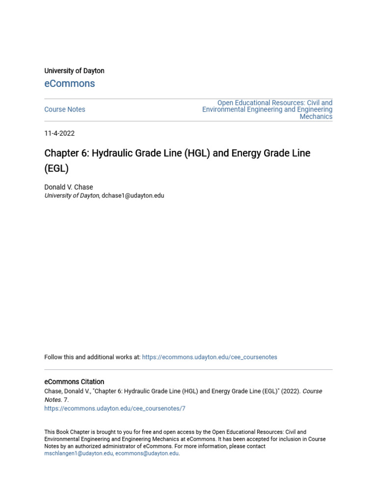 Hydraulic Grade Line and Energy Grade Line | PDF | Liquids | Soft Matter