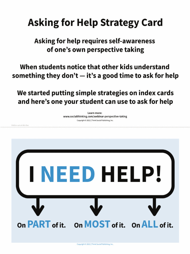 Asking For Help Card | PDF