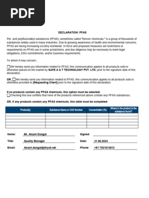 PFAS Declaration Template_English
