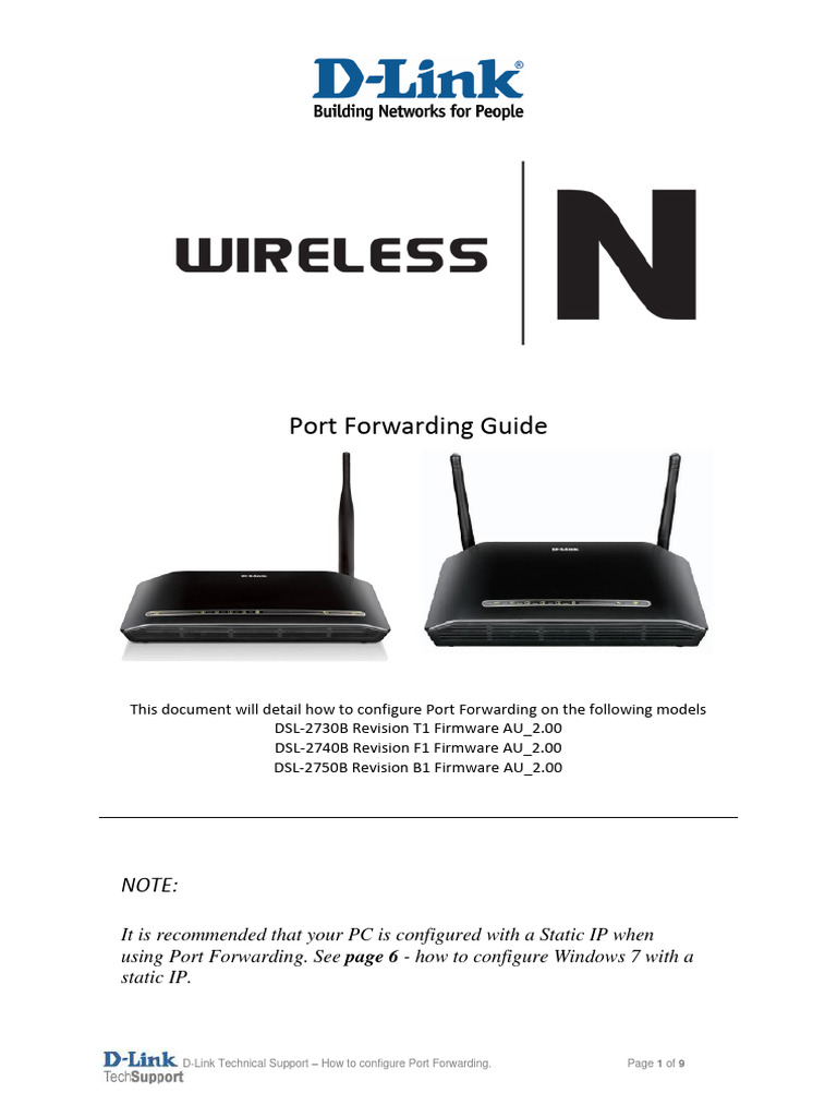 D-Link Port Forwarding Setup Guide | PDF | Ip Address | Port (Computer ...