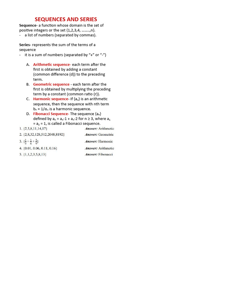 Sequences and Series | PDF
