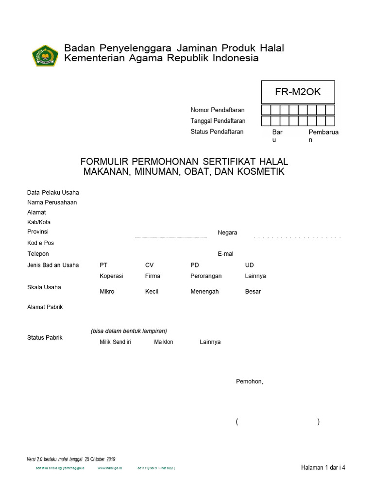 Format Surat Halal | PDF