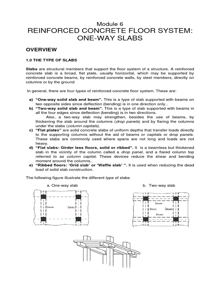 Module 6 - Floor System (One-Way Slab) | PDF | Beam (Structure) | Bending