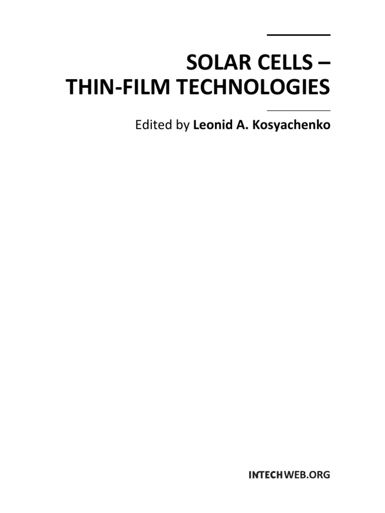 Solar Cells - Thin-Film Technologies | PDF | Thin Film Solar Cell ...