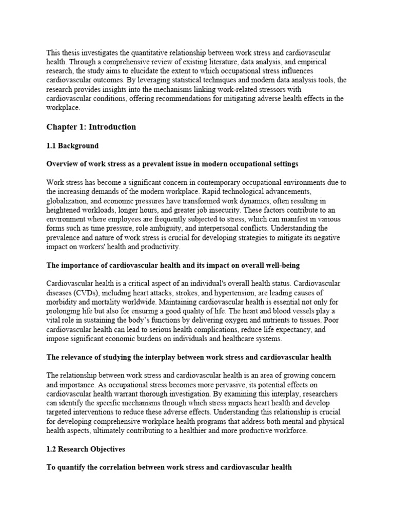 Work Stress and Cardiovascular Health Analysis | PDF | Occupational ...