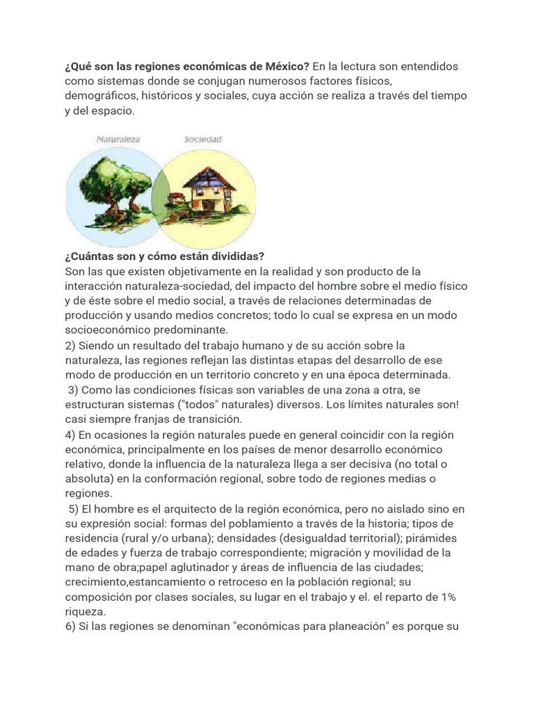 Regiones Económicas de México | PDF | México | Agricultura