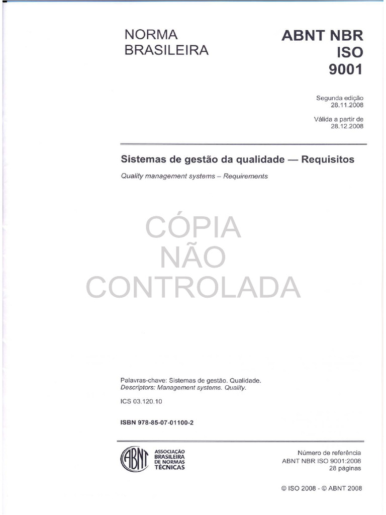 Qual A Diferença Entre Abnt Nbr E Iso 9001? – FIST