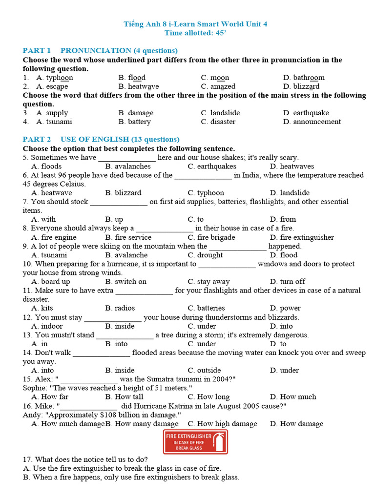 Natural Disaster Preparedness Quiz | PDF | Tsunami | Earthquakes