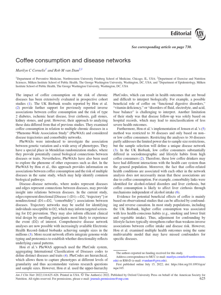Coffee Consumption and Disease Links | PDF | Epidemiology | Public Health