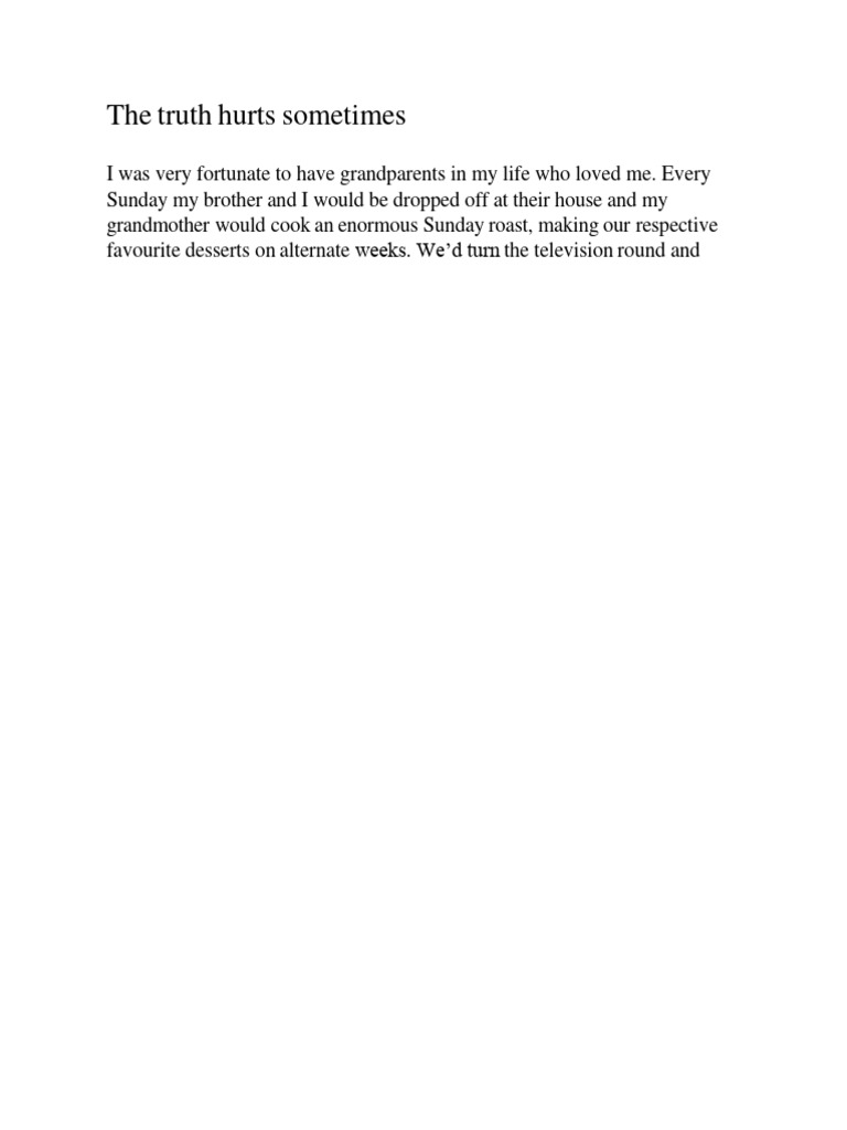 The Truth Hurts Sometimes PDF
