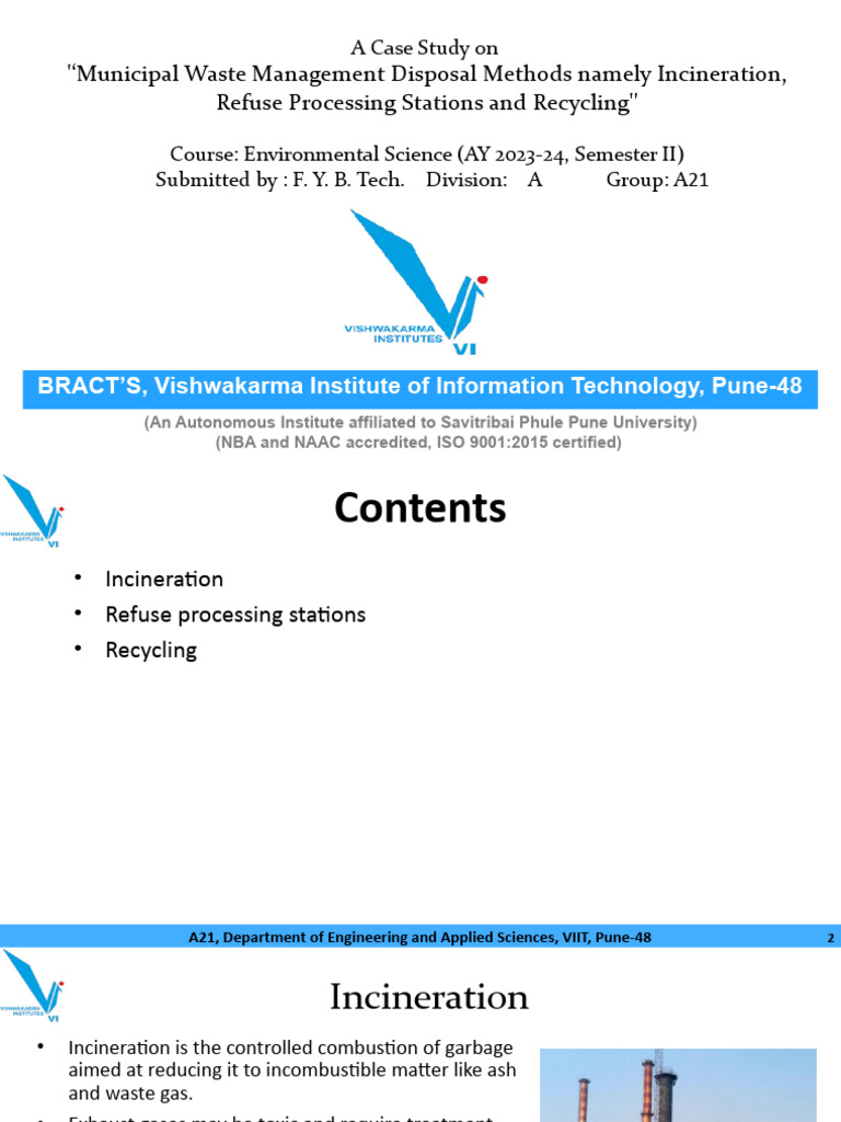 Municipal Waste Management Methods | PDF | Incineration | Recycling